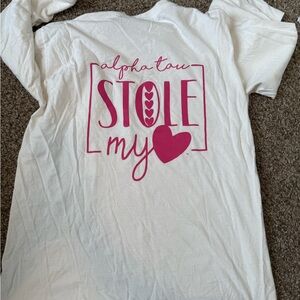 Alpha Tau White Long Sleeve Tee